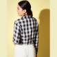 Trend Arrest Women's Rayon Checkered Shirt Black Checkered Print 